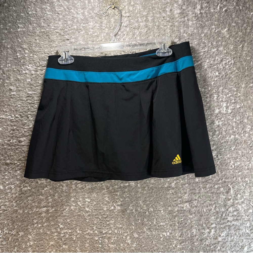 Adidas Climate Women Tennis Golf Pull On Skirt Skort Size M Black Lined Polyeste
